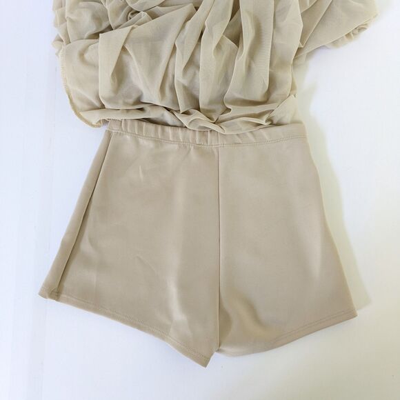 Akira Mesh Skirt Overlay Shorts Size S Tan Nude Ballet Dance Boho Black Label - Picture 6 of 15